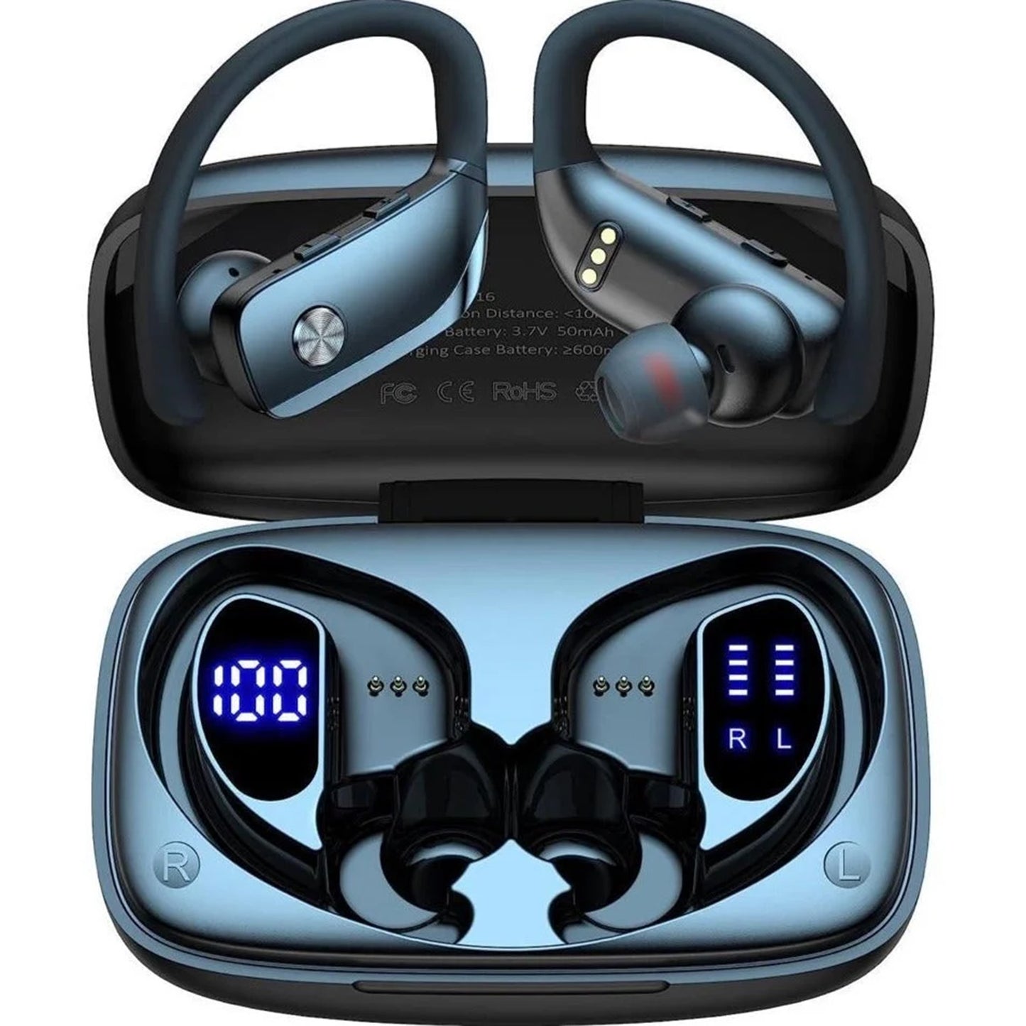 VEAT00L Wireless Headphone Sport,72Hrs Earphone with Earhook, Noise Cancelling Mic, IP7 Waterproof