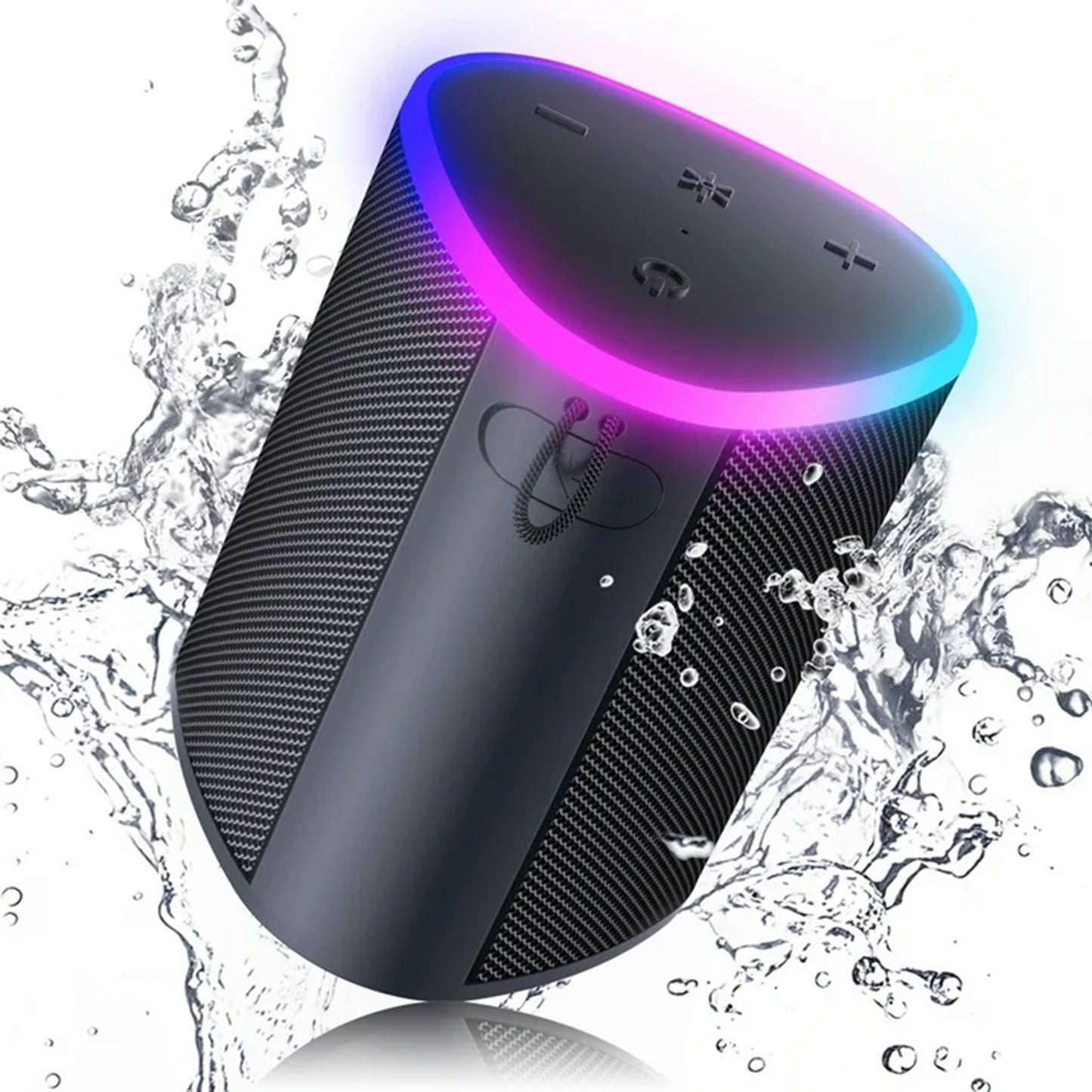 VEATOOL Portable Bluetooth Speaker, IPX5 Waterproof, Stereo Sound, 12H Playtime, Bluetooth 5.3, RGB Lights, Outdoor Speaker