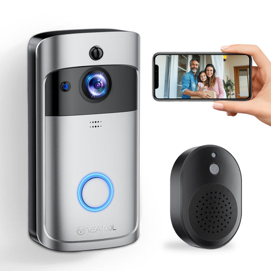 VEAT00L Doorbell Camera Wireless, 1080P Video Doorbell, 2-Way Audio, Instant Alert,PIR Motion Detection,Night Vision