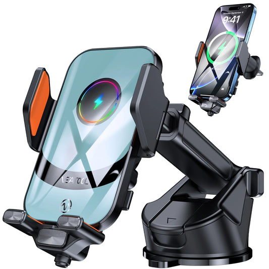 VEAT00L X16s Wireless Car Charger,15W Fast Charging Auto Clamping,Apply to Dash Windshield Air Vent