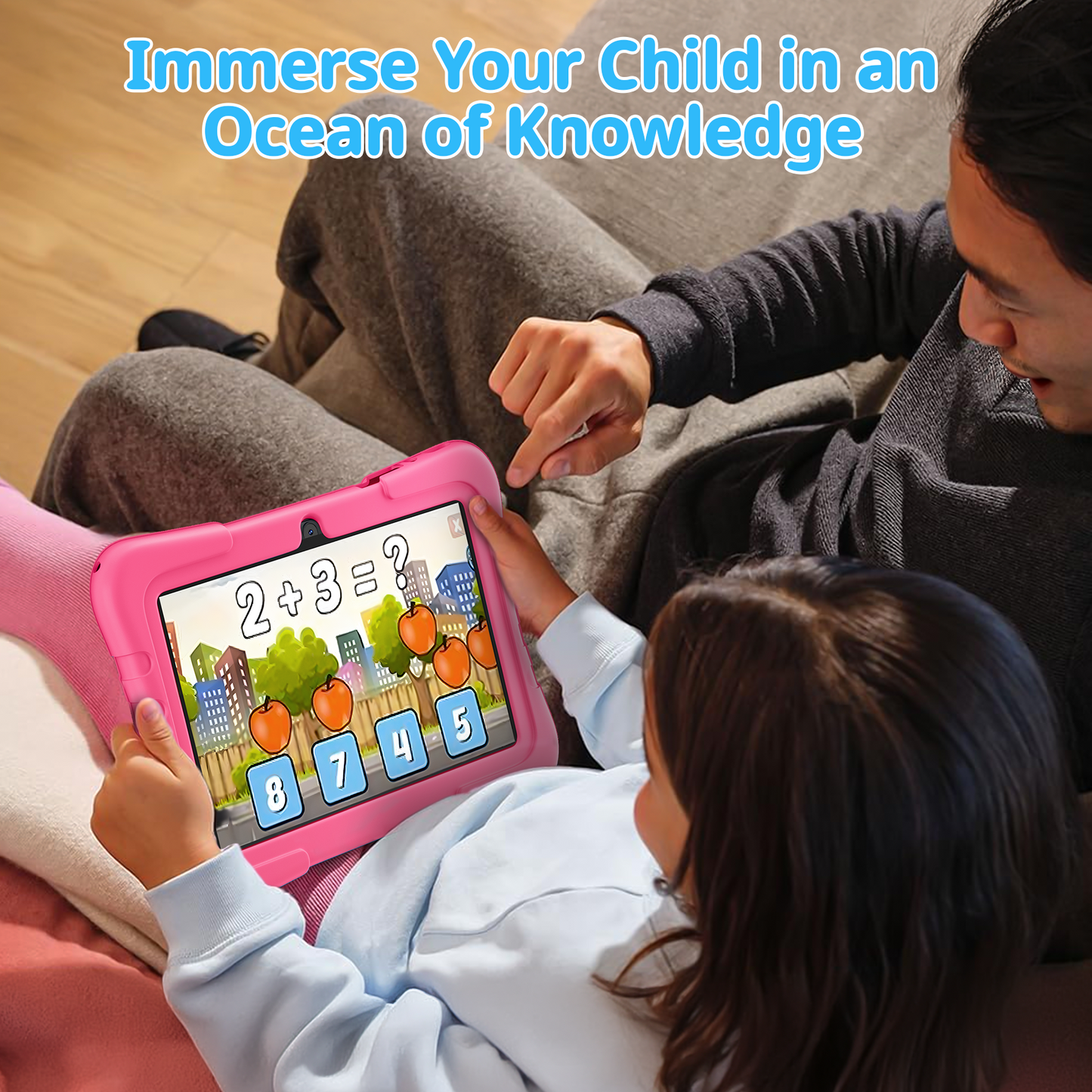 VEAT00L T08 Kids Tablet 7 Inch,Android 10 Tablet for Kids,16GB ROM 128GB Expand,Parental Control,Kids Software Pre-Installed, Dual Camera,Android Learning Tablet