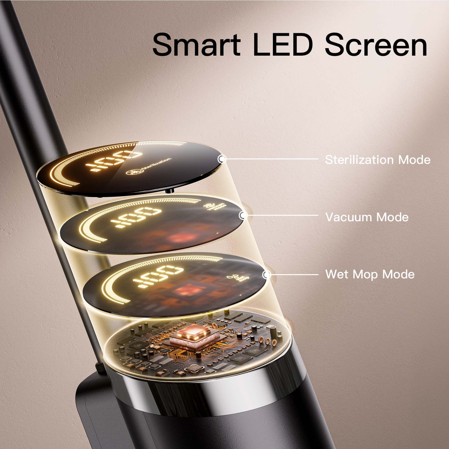 VEAT00L Cordless Wet Dry One Hard Floor Cleaner with Charging Base, Self-Cleaning， 25Kpa Powerful Suction, 30min Runtime, LCD Display, Voice Prompt