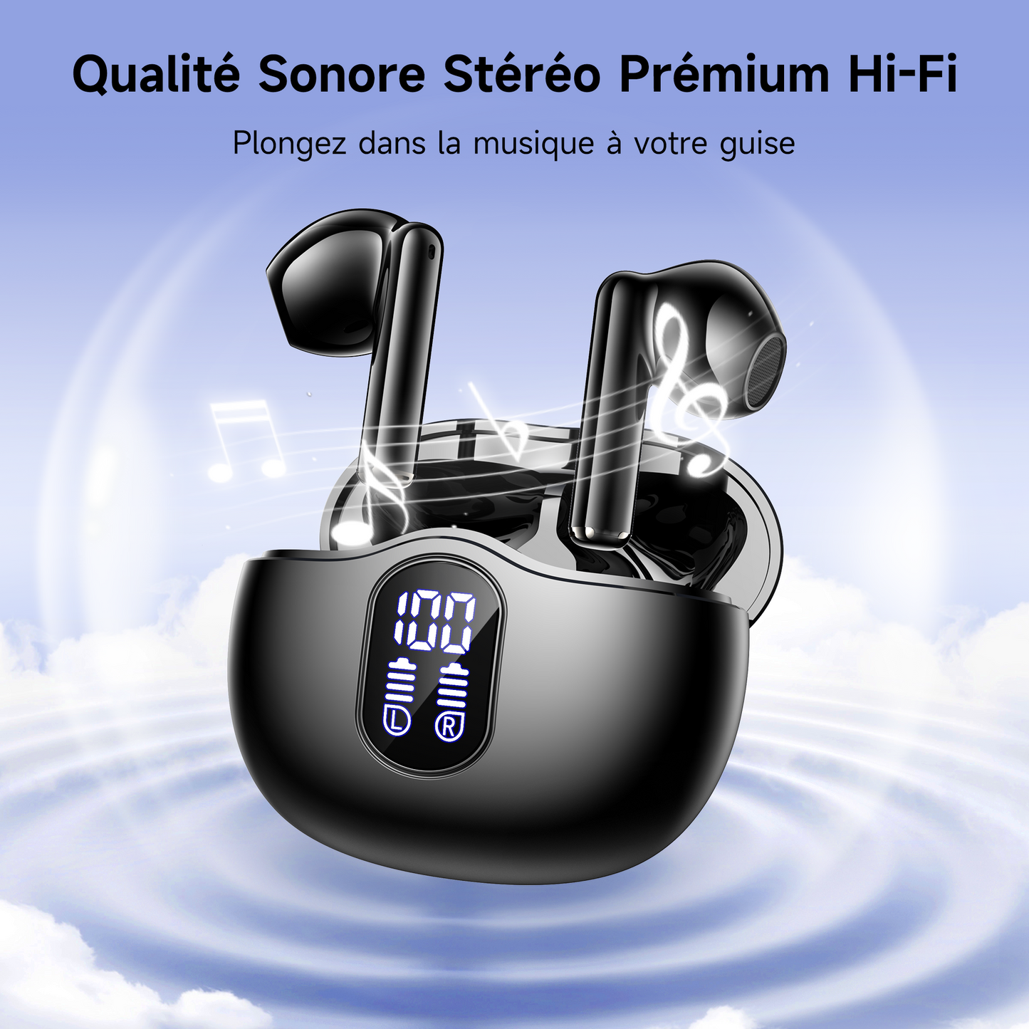 VEATOOL Wireless In-Ear Earbuds, Hi-Fi Stereo 3D Bass Ear Buds, 4 ENC Noise Cancelling Mic, 36Hrs Playing Time, IP7 Waterproof