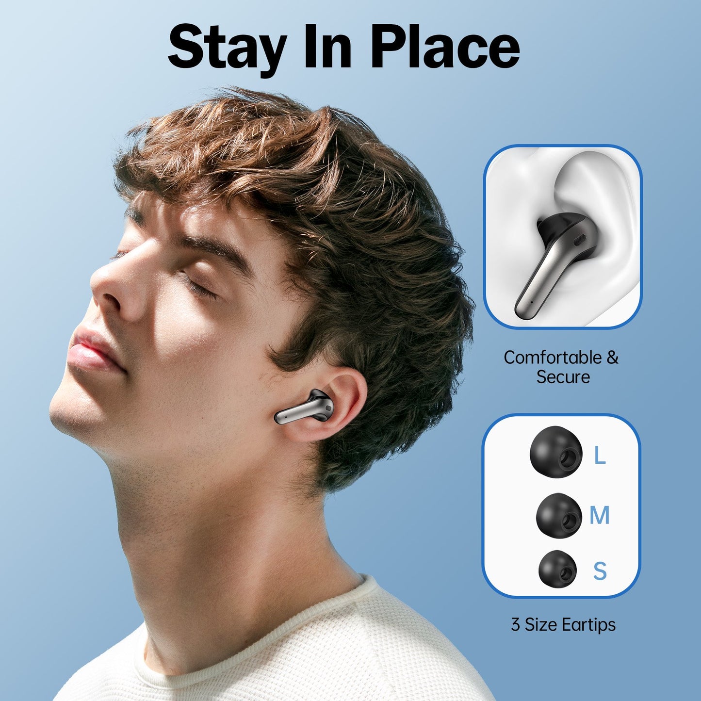 VEATOOL Wireless Earbuds, Microphone Touch Control, IPX7 Waterproof, High-Fidelity Stereo Earphones for Sports and Work