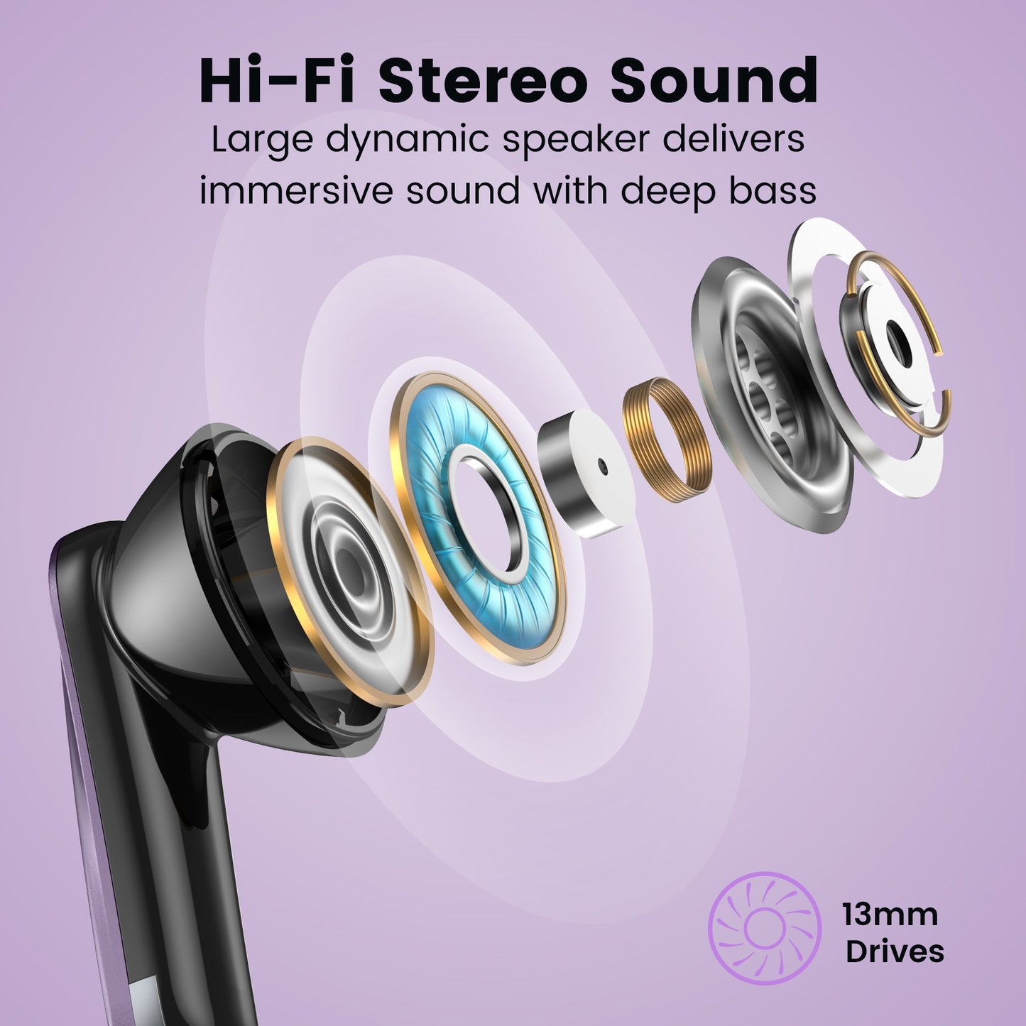 VEAT00L P91 Wireless Earbuds, Bluetooth V5.4with Noise Cancelling Mics, 60H Long Endurance,in-Ear Heartset