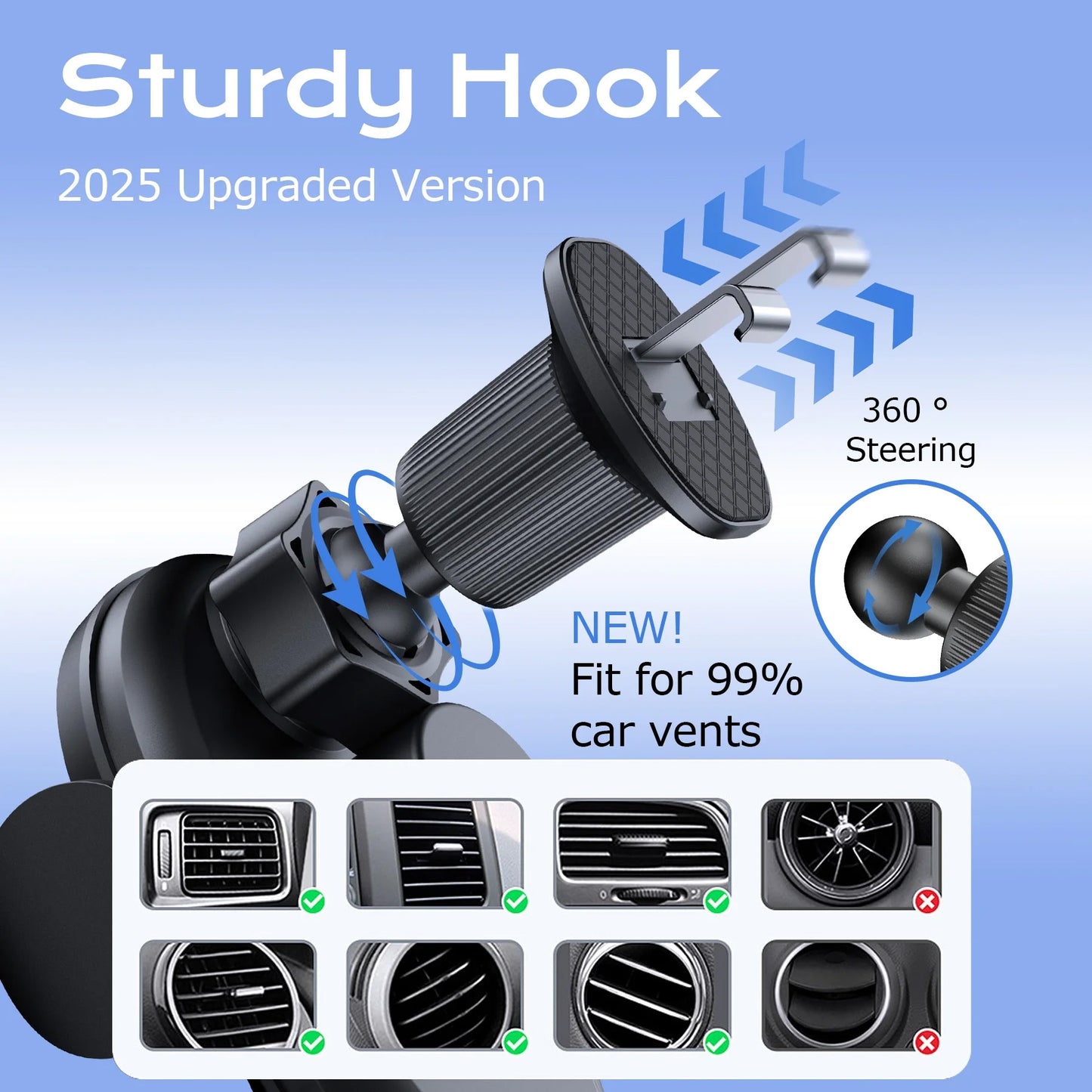 VEAT00L Wireless Car Charger,15W Qi Fast Charging Auto-Clamping Car Charger Phone Mount Air Vent Cell Phone Holder,Black