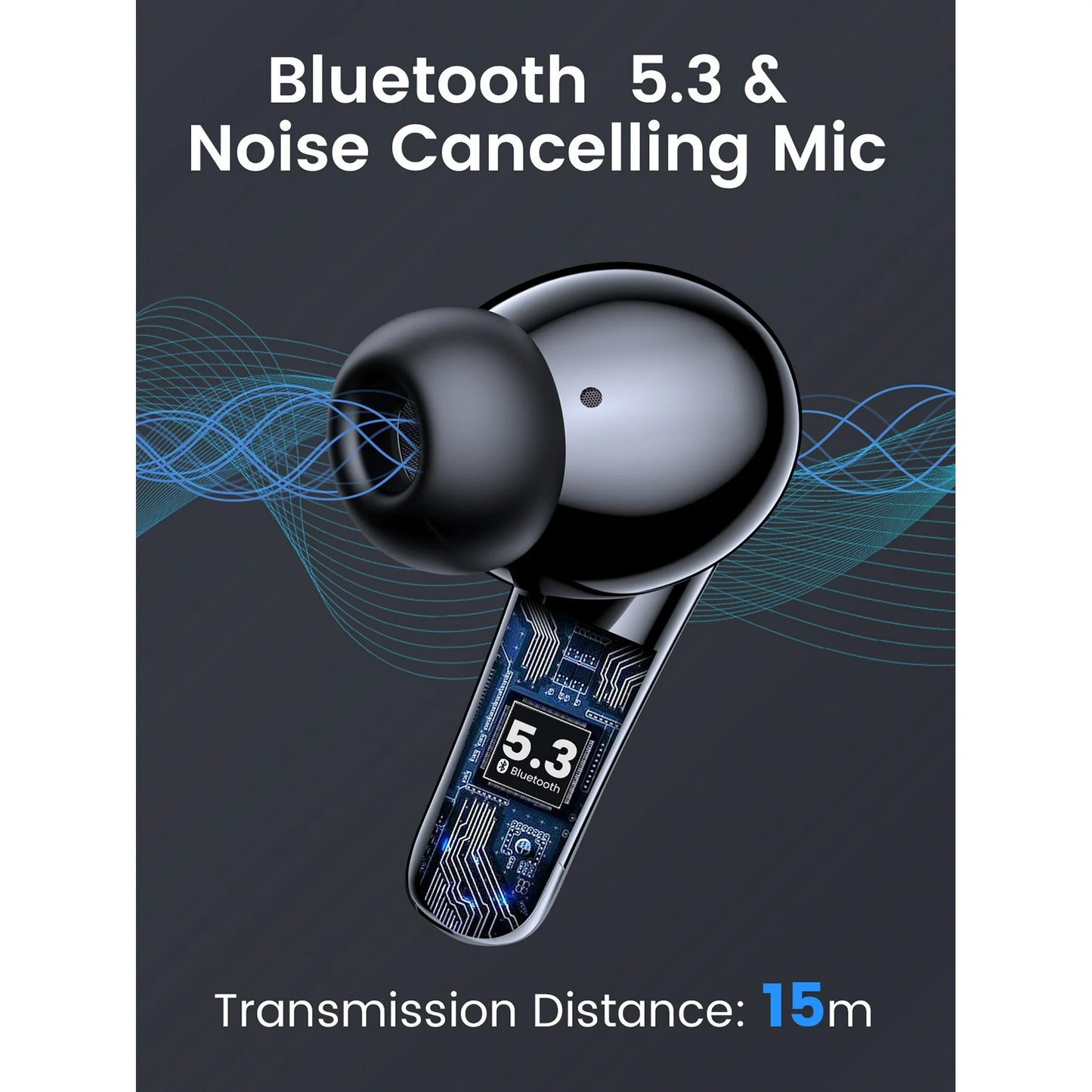 VEAT00L P91 Wireless Earphones Bluetooth V5.4 with Noise Cancelling Mic, 60H Long Endurance