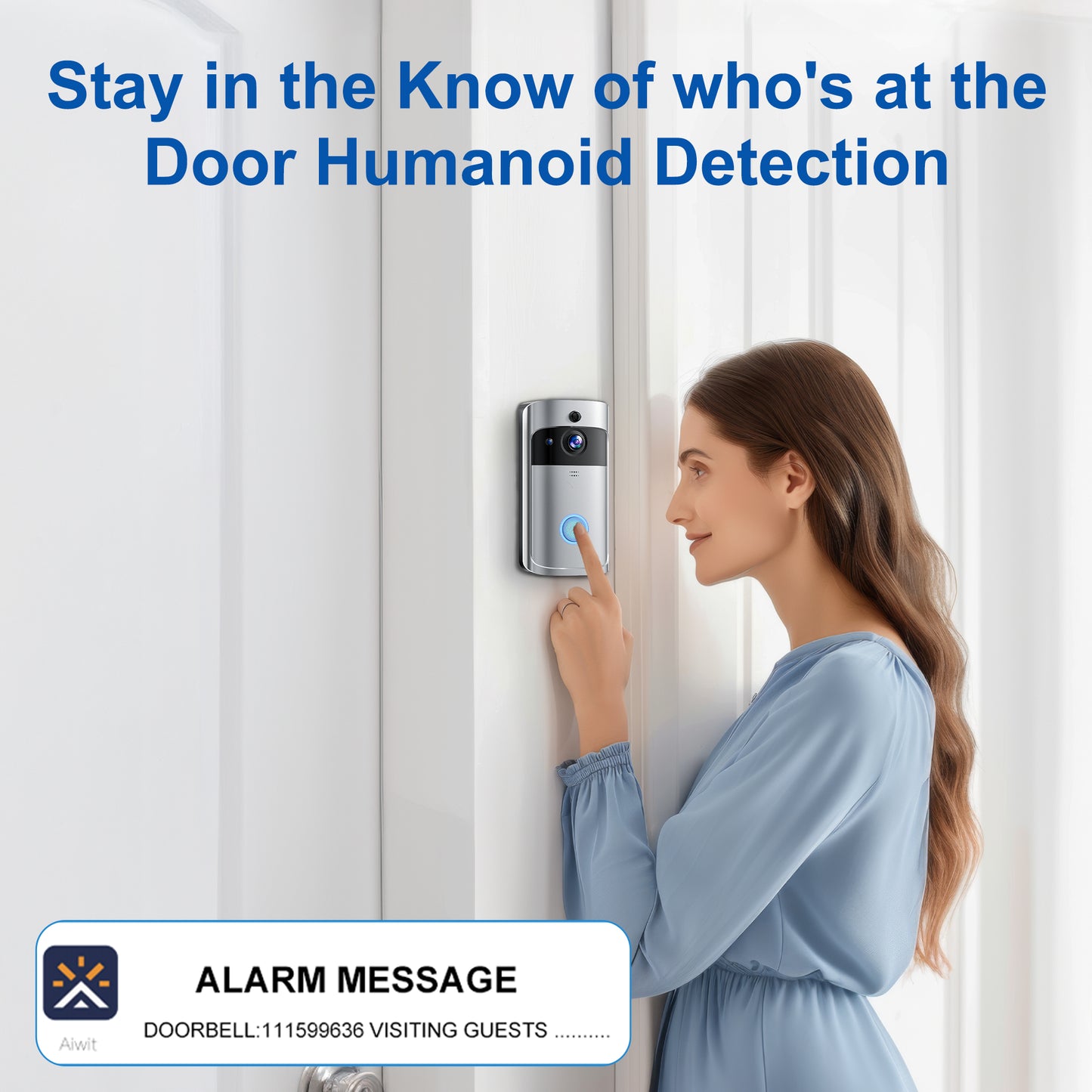 VEAT00L Doorbell Camera Wireless, 1080P Video Doorbell, 2-Way Audio, Instant Alert,PIR Motion Detection,Night Vision