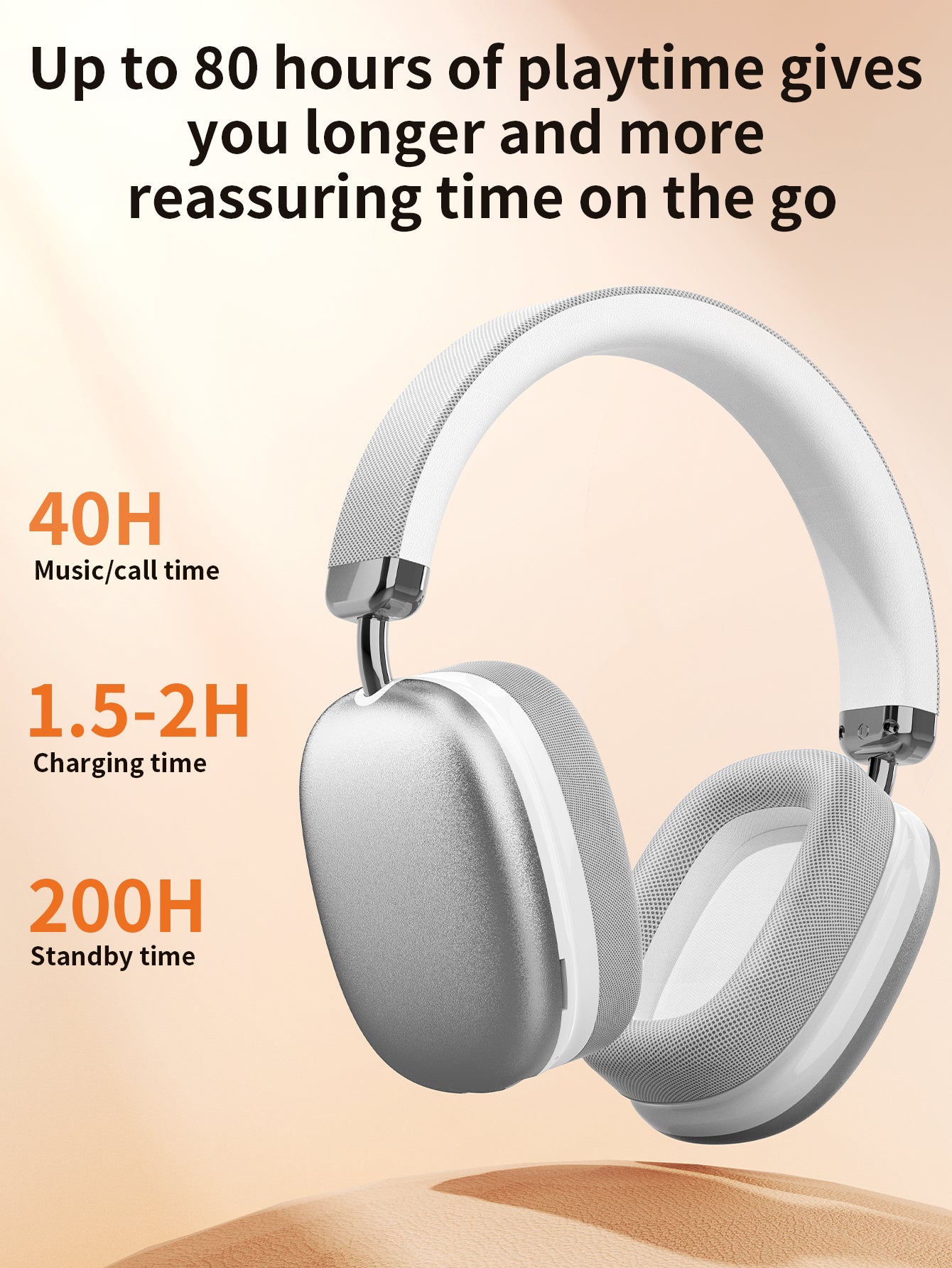 VEATOOL Wireless Over-Ear Headphones,Active Noise Cancelling,Transparency Mode,Spatial Audio,Comfortable Protein Earpads, 24Hrs Playtime