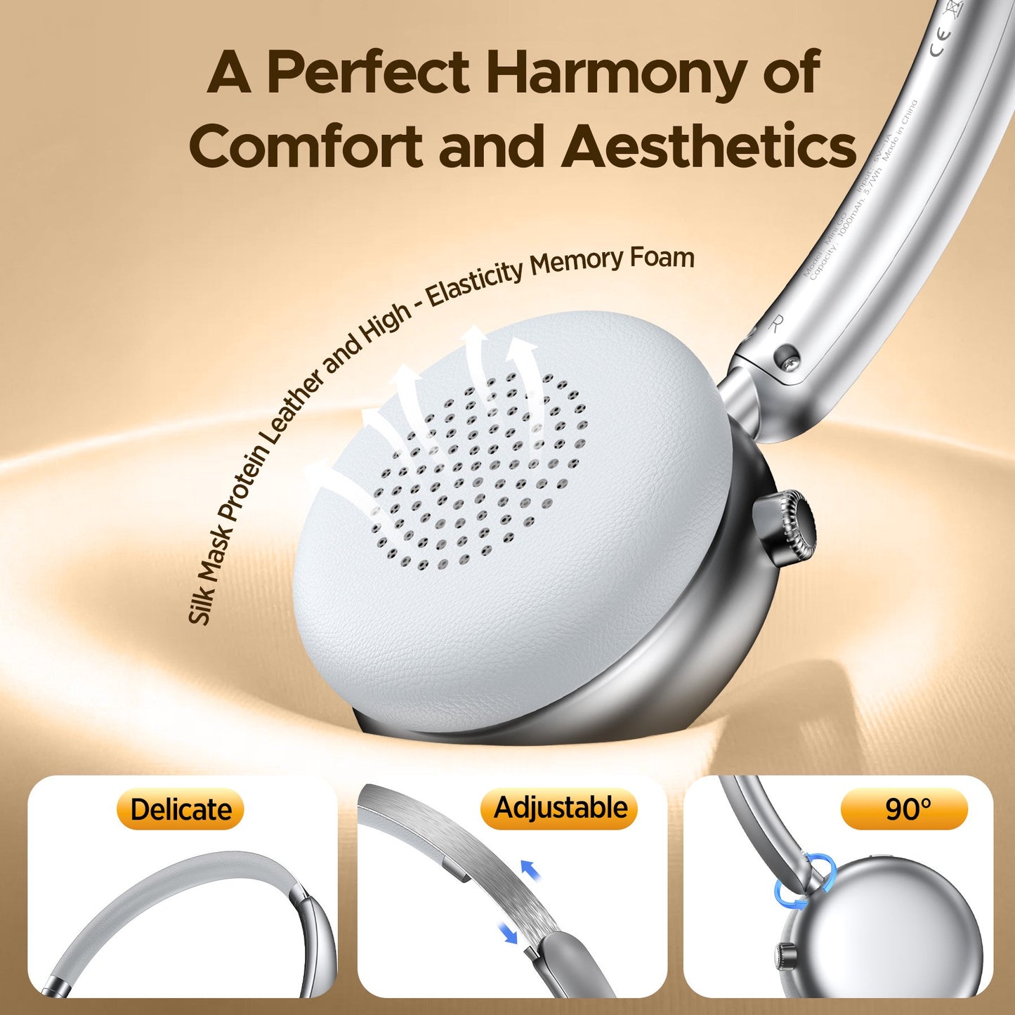 VEATOOL Mini Go Wireless Retro Headphones 100H Playtime Wireless ANC Over-Ear Headphones LDAC Hi-Res