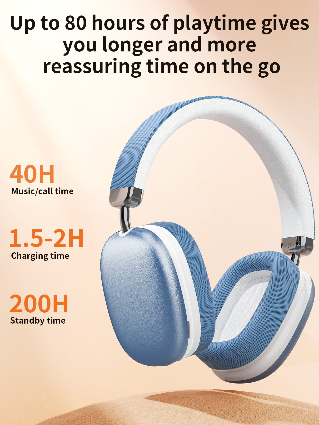 VEATOOL Wireless Over-Ear Headphones,Active Noise Cancelling,Transparency Mode,Spatial Audio,Comfortable Protein Earpads, 24Hrs Playtime