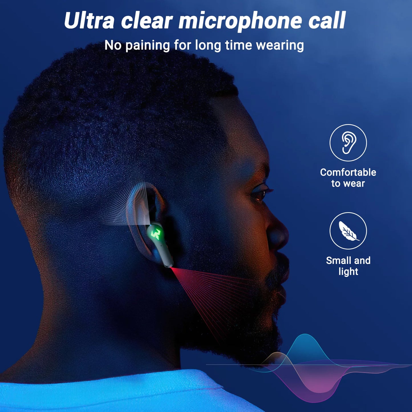 N35 wireless Bluetooth gaming headset Bluetooth 5.2 ultra clear biofilm HD microphone cool lighting