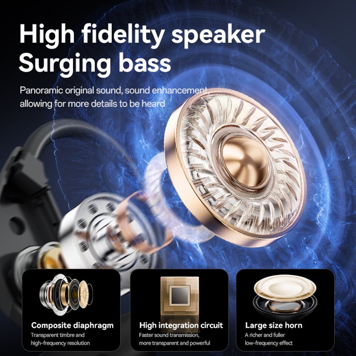 VEATOOL M94 Open Headset, Smart Touch Screen, 60Hrs of Playback, ENC Clear Talk, Multiple EQ Modes