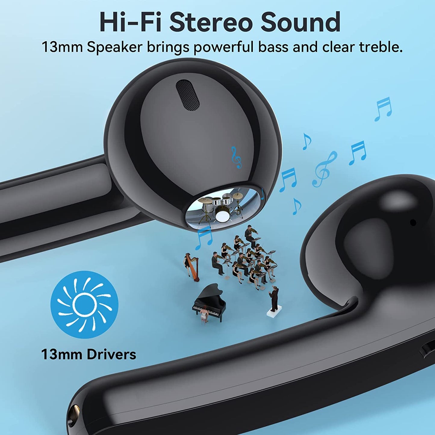 Veatool Wireless Bluetooth 5.3 On-Ear Earphones with 50H Long Battery Life and LED Digital Display