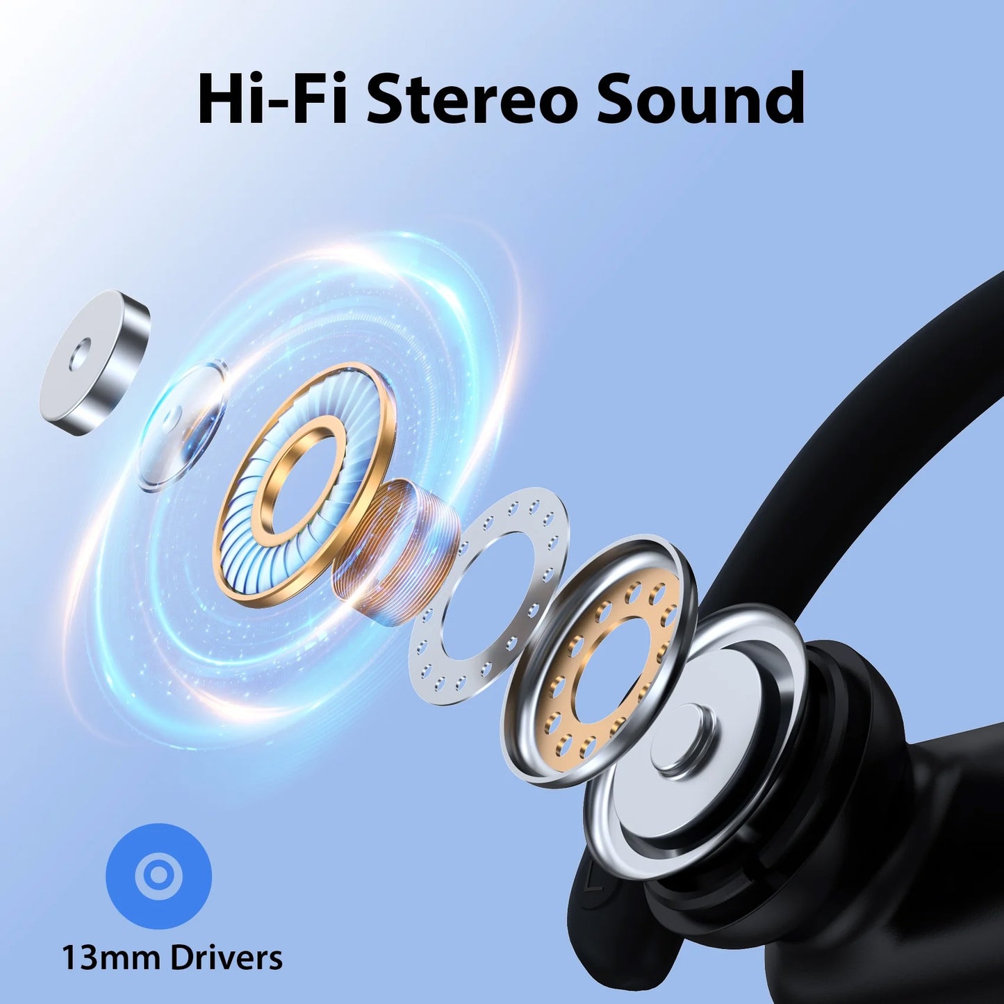 VEAT00L Wireless Headphone Sport,72Hrs Earphone with Earhook, Noise Cancelling Mic, IP7 Waterproof