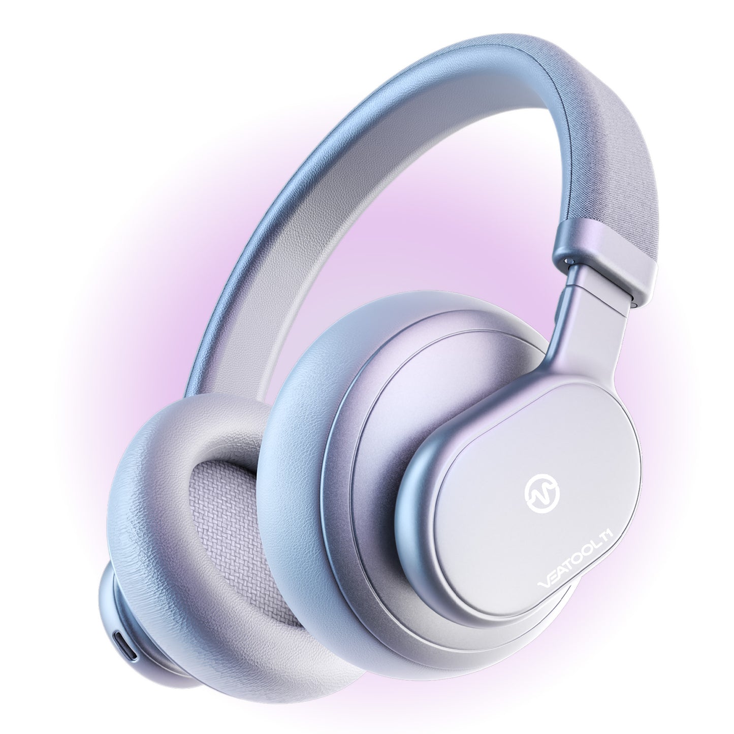 VEATOOL T1 Bluetooth Headphones Over Ear,72H Playtime, Foldable Lightweight Headset with Mic, Memory Foam Ear Cups