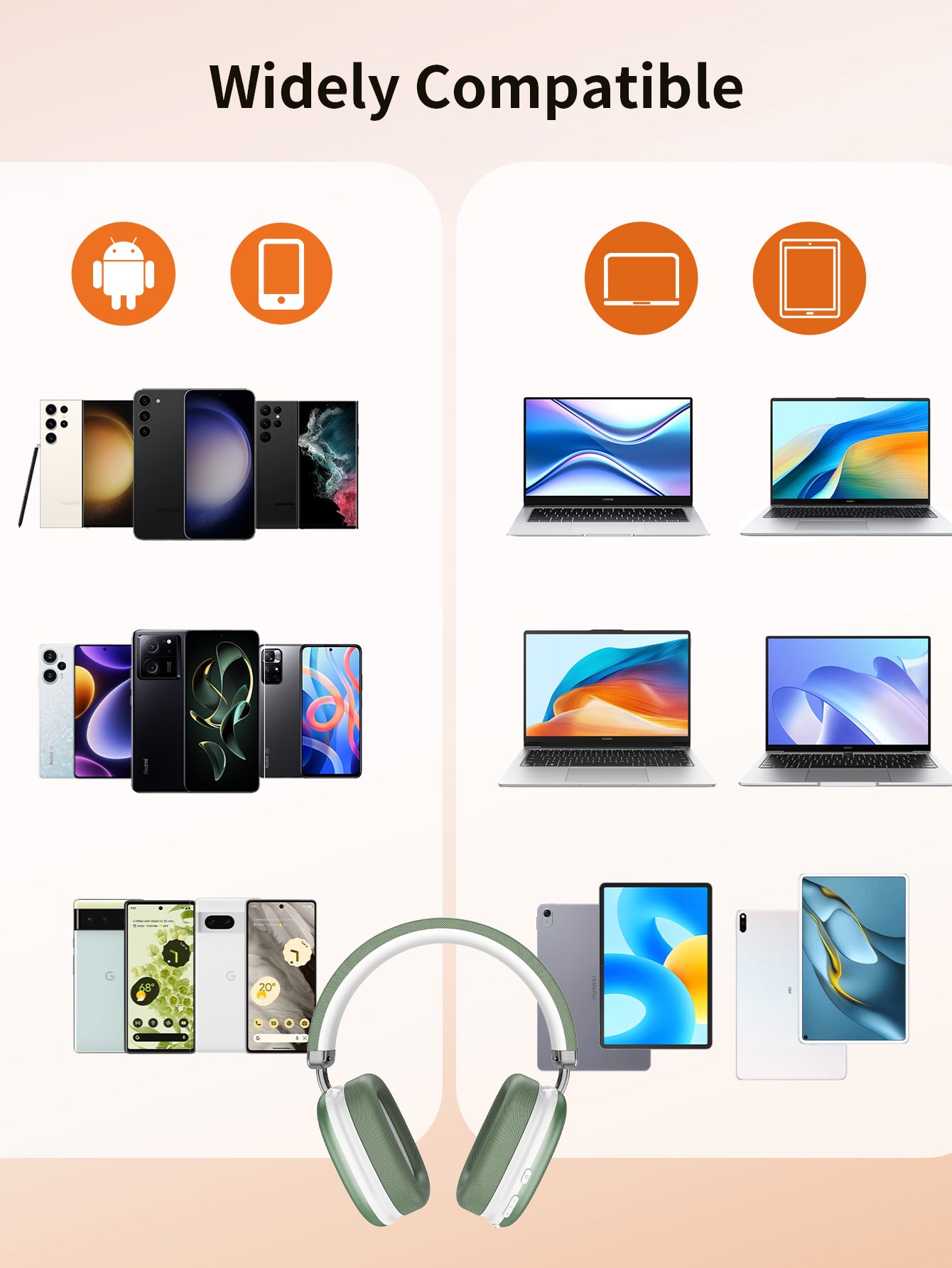 VEATOOL Wireless Over-Ear Headphones,Active Noise Cancelling,Transparency Mode,Spatial Audio,Comfortable Protein Earpads, 24Hrs Playtime