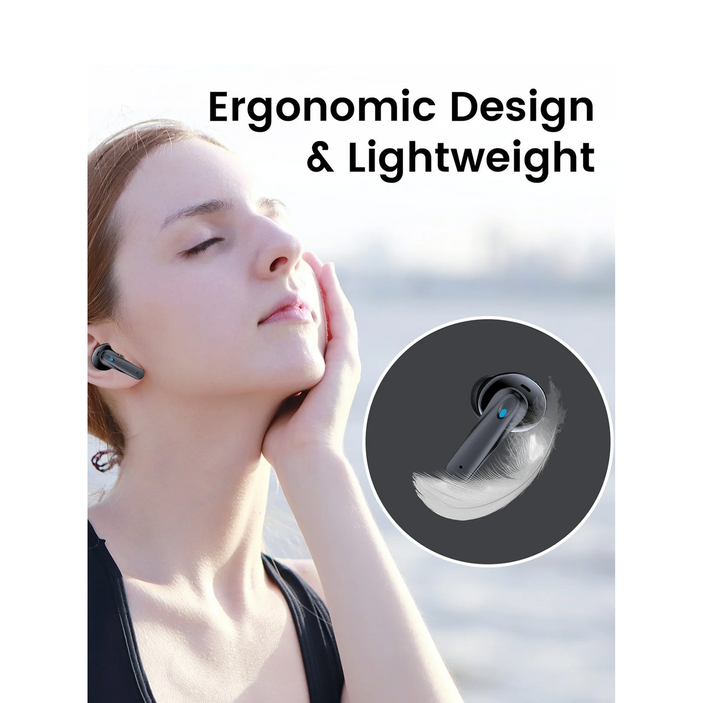 VEAT00L P91 Wireless Earphones Bluetooth V5.4 with Noise Cancelling Mic, 60H Long Endurance