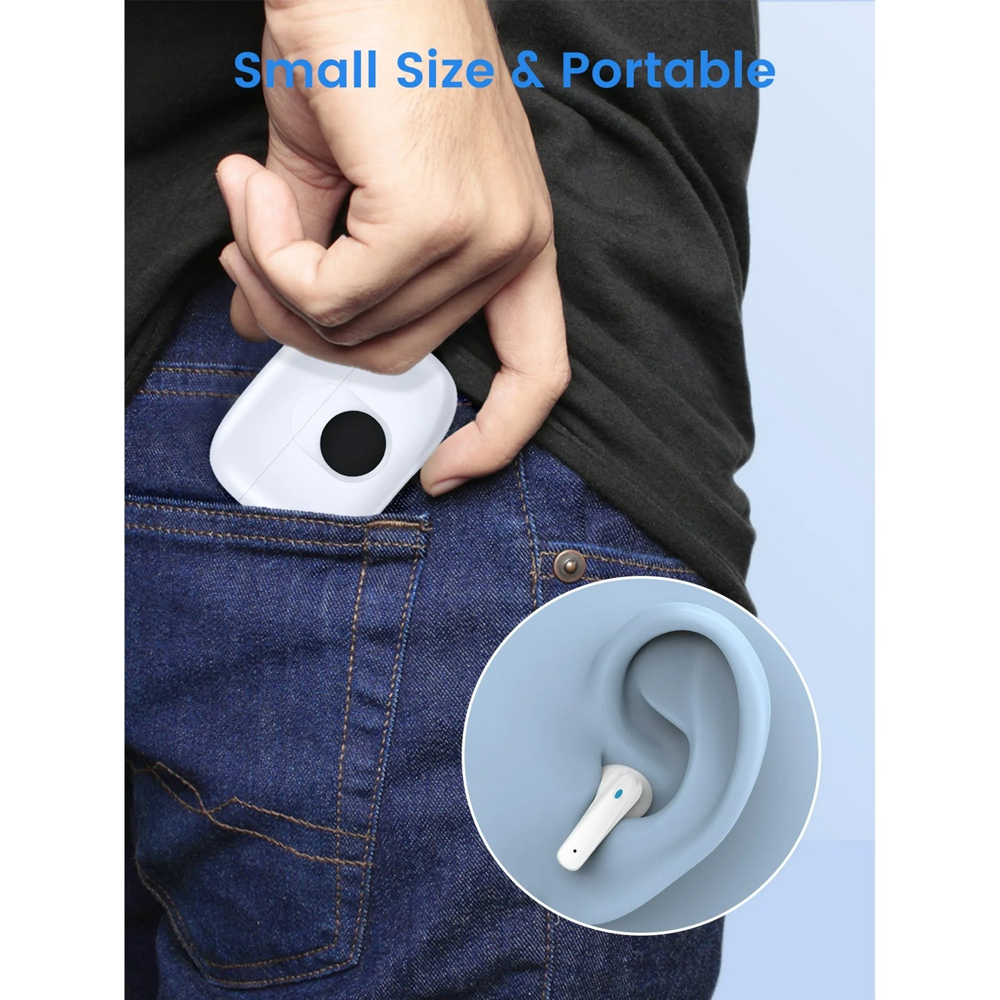 VEAT00L P91 Wireless Earbuds, Bluetooth V5.4with Noise Cancelling Mics, 60H Long Endurance,in-Ear Heartset