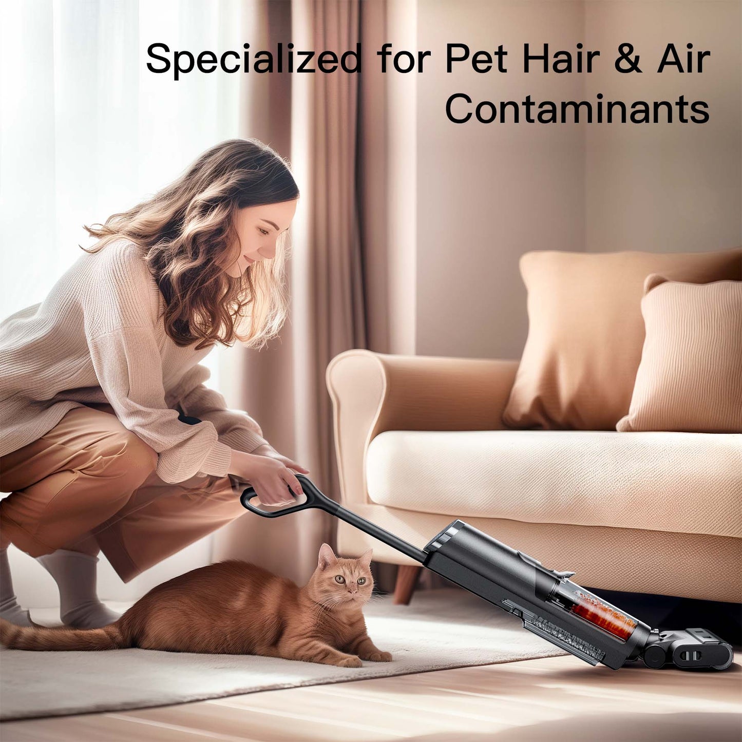 VEAT00L Cordless Wet Dry One Hard Floor Cleaner with Charging Base, Self-Cleaning， 25Kpa Powerful Suction, 30min Runtime, LCD Display, Voice Prompt